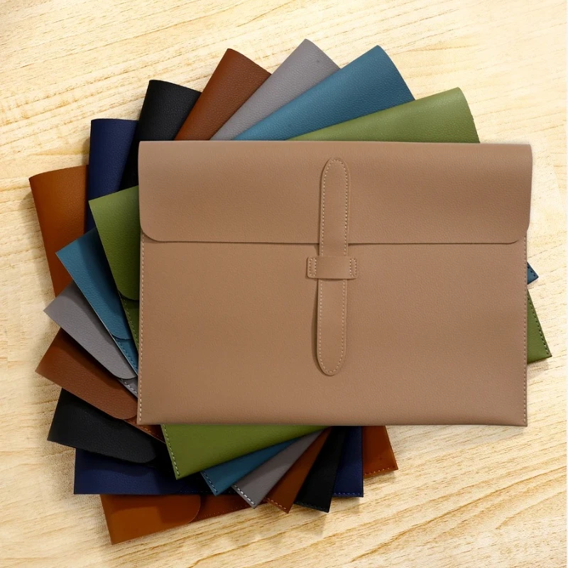 

Leather A4 File Bag Waterproof Wear-resistant Ultra-large Capacity Folder Business Information Bag Office Supplies Storage Bag