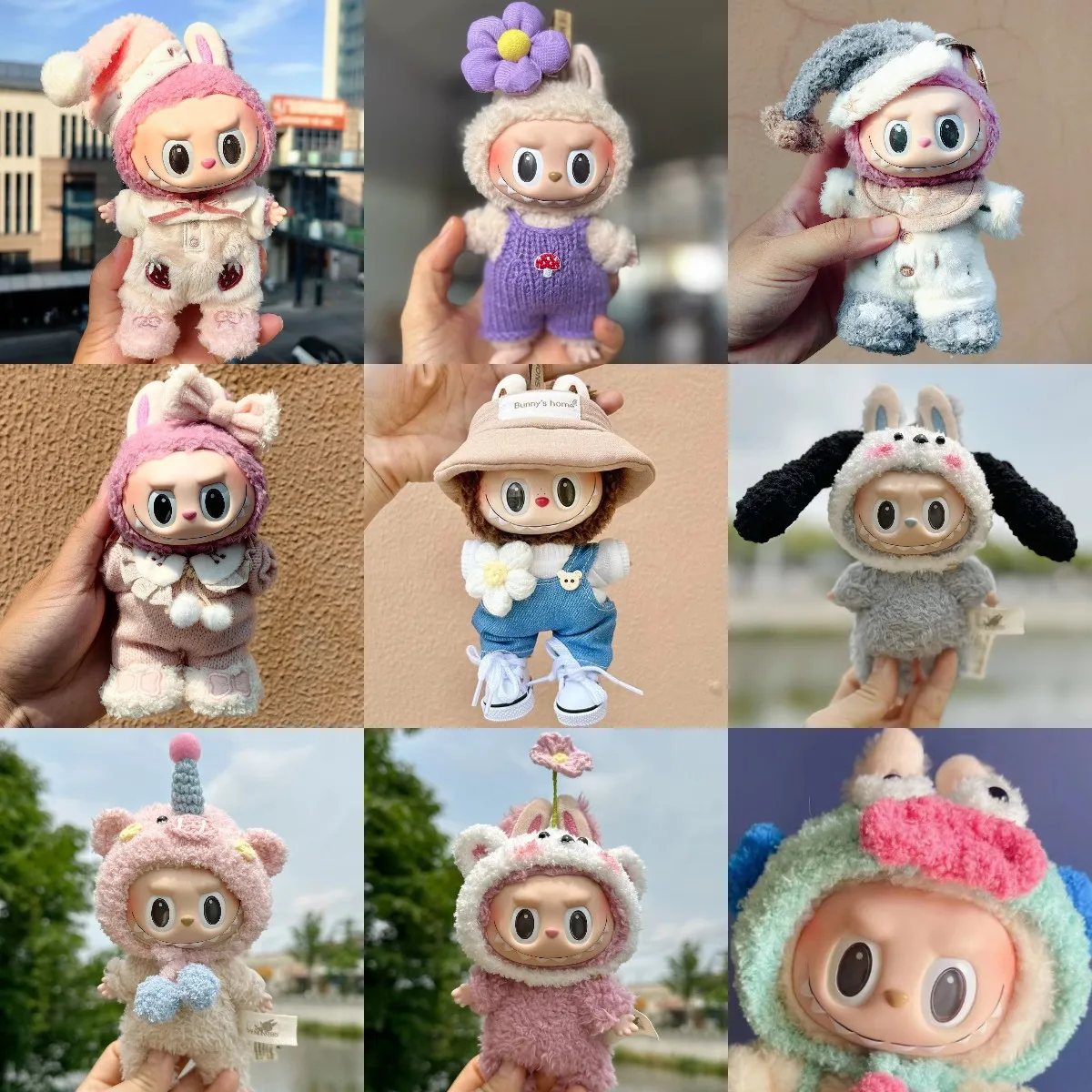 

17cm Labubu Clothes Outfit Hoodies Doll Accessories Overalls Korea Kpop Exo Labubu Cute Maid Skirt Hat Kawaii ﻿DIY Girl Gift