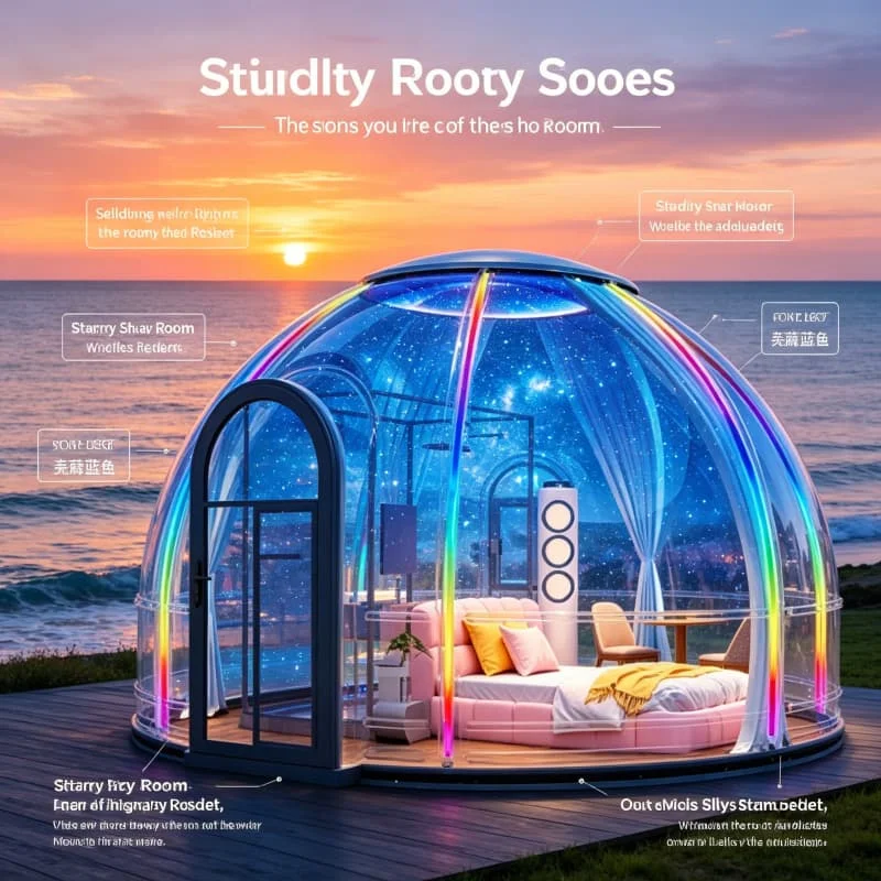 

Customized Star Gazing Bubble House Starry Sky Room Transparent Glamping Pod for Wild Luxury Camping Outdoor Exploration