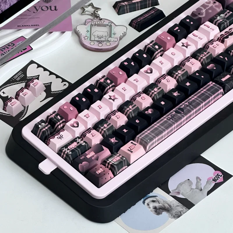 

Rock sweetheart keycaps original highly sublimated personalized keycaps mechanical keyboard bluetooth keyboard keycaps black pow