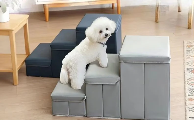 Cat and Dog Steps Foldable Waterproof Pet Step Cushion Small Pet Ladder Three-section Stool Staircase Stool
