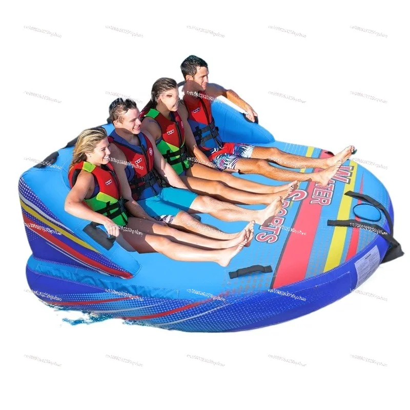 

Factory Direct Inflatable Towable Tube Boat 4 Rider Water Jet Ski Sports