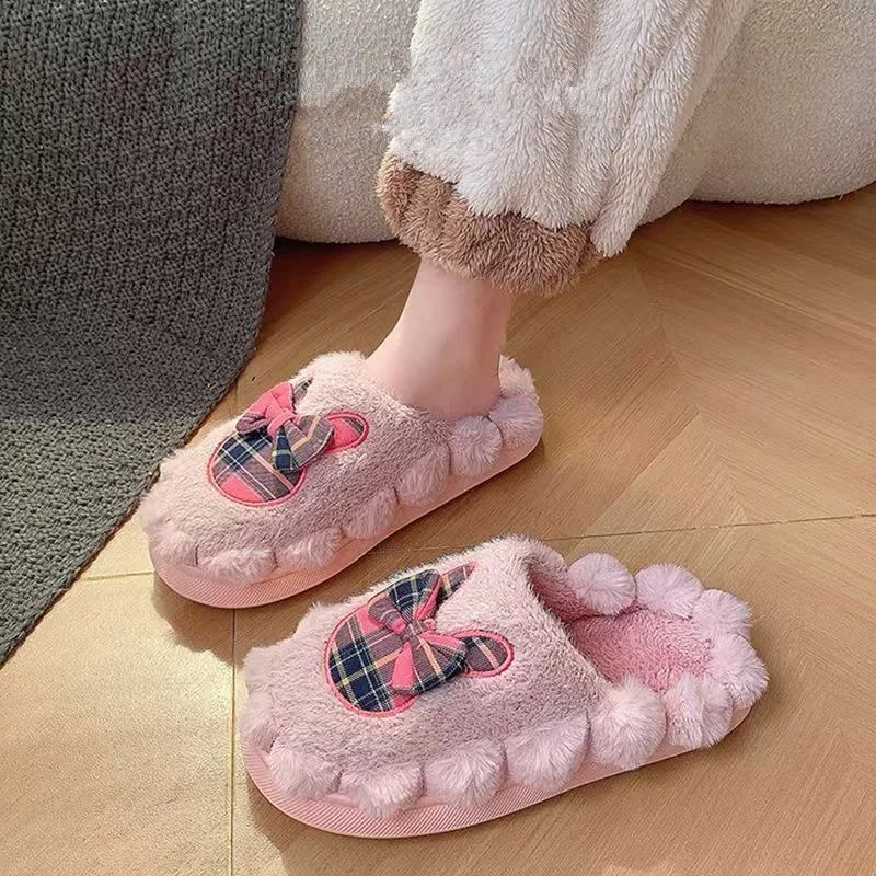 

2026 Winter Plush Cotton Slippers Women Fashionable Home Use With Soft Bottom Comfortable Warm Suitable Relaxation size 36-45