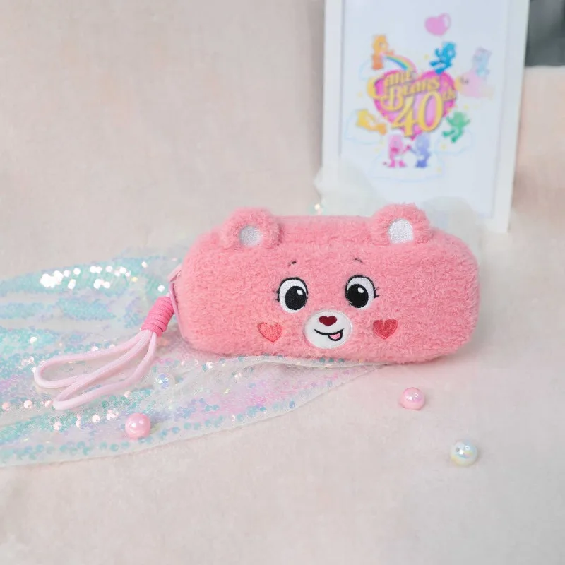 

Miniso Новые продукты CareBears Портативные плюшевые сумки для хранения Маленькие и милые сумки-карандаши с радужным медведем для девочек Плюшевый маленький подарок на день рождения