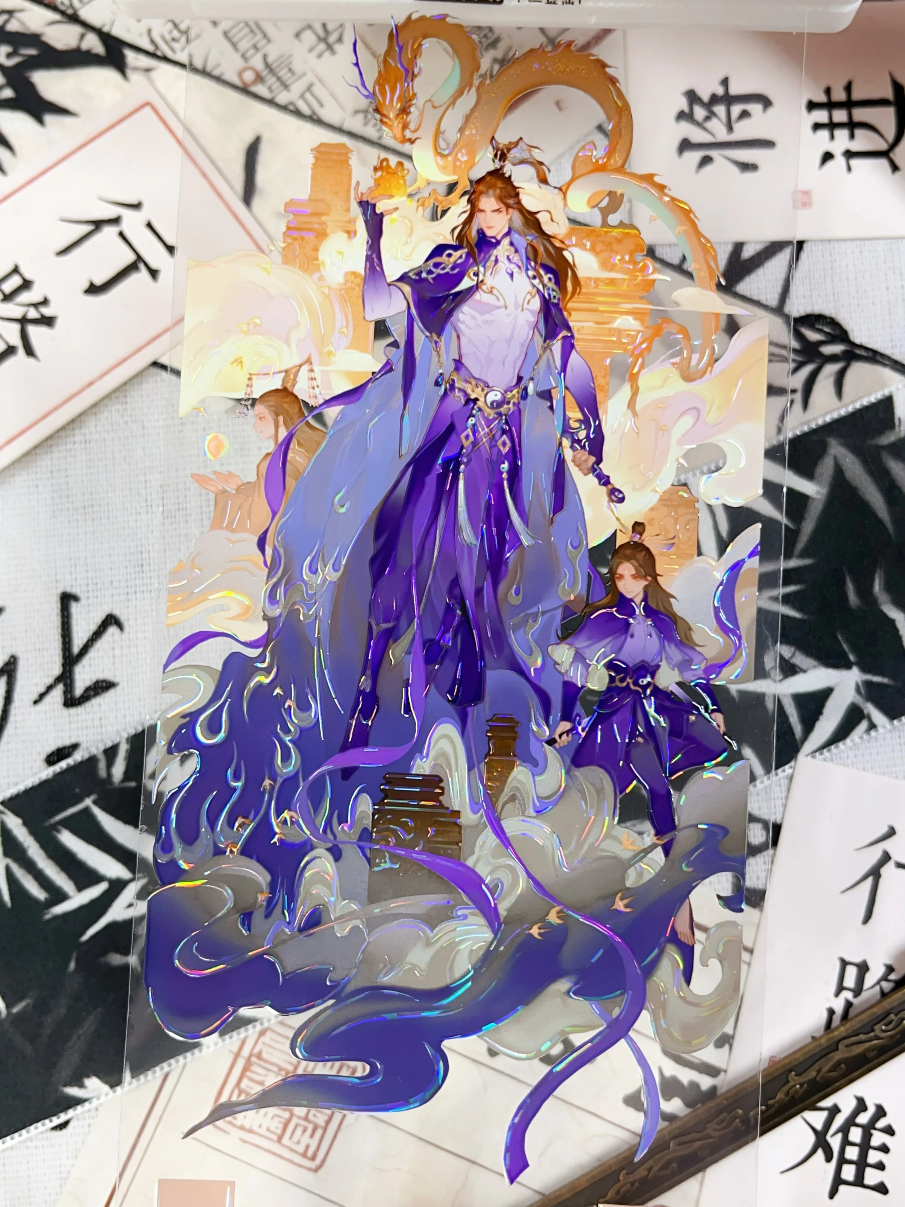 

Ancient 12 Golden Immortals Shiny Shell PET Tapes Craft Supplies DIY Scrapbooking Card Making Decor Plan Sticker