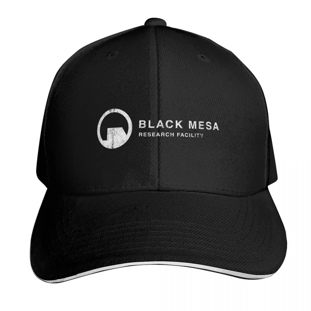 Black Mesa Research Facility Baseball Cap Six Panel Structured Crown Sun Protection UPF 50+ Breathable Mesh Back