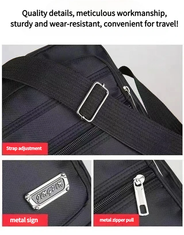Geschäftsreise Herren-Umhängetasche Wasserdichte und Verschleißfeste Schultertasche Multifunktionaler Kleingeld-Rucksack – Detail 10