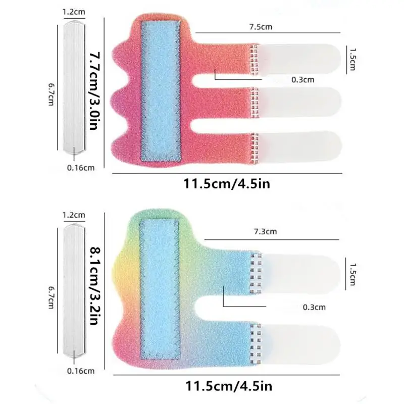1 قطعة الزناد الملونة إصبع جبيرة مطرقة إصبع جبيرة إصبع هدفين لالتهاب المفاصل إصابة التواء يناسب مؤشر آلام الاصبع الأوسط #6