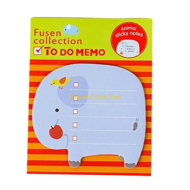 A3PC 10 PCS Lovely Stickier Motos Pad Cartoon Animal Stickier Note Note Note Pad para escuela