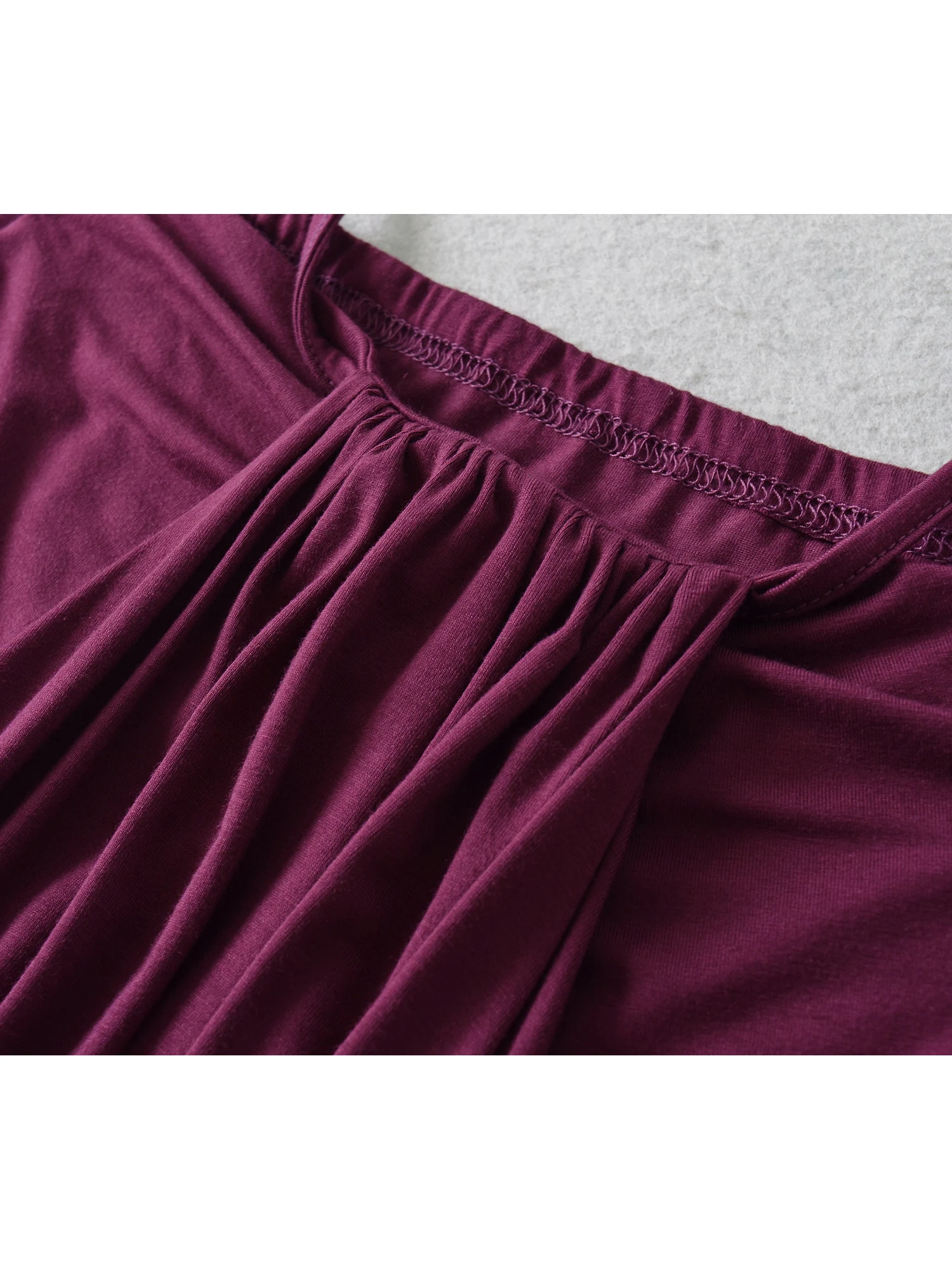 مثير فتاة أمريكية Sle ريترو مطرز مطوي كتف واحد طويل Sve تي شيرت اللف التعرض المنسوجة الأعلى للنساء