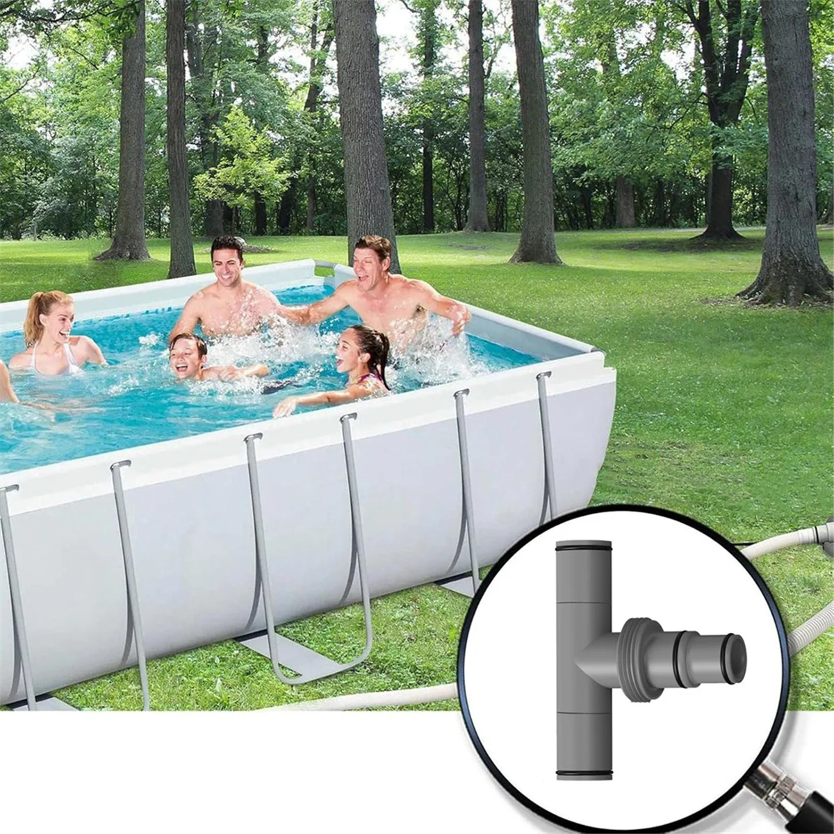 【Price Drop】{Pool Hose Connector Swimming Pool Filter Pump Pipe 1.5inch to 2pcs 1.5in T Joint Pool Connector