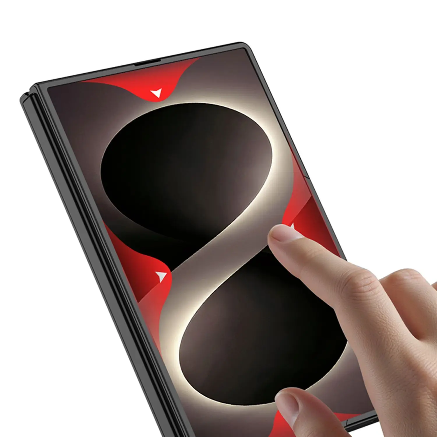Etui na Samsung Galaxy Z Fold 8, szerokie, ultracienkie, złote, ochronne, z powłoką PC przyjemną w dotyku, pełne pokrycie ekranu, szkło hartowane, odporne na wstrząsy, funda. — zdjęcie produktu 5