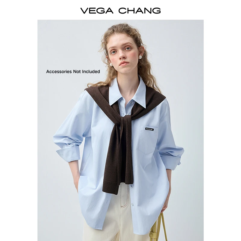 

Новая женская свободная многослойная универсальная модная рубашка Vega Chang для весны и осени [без аксессуаров]