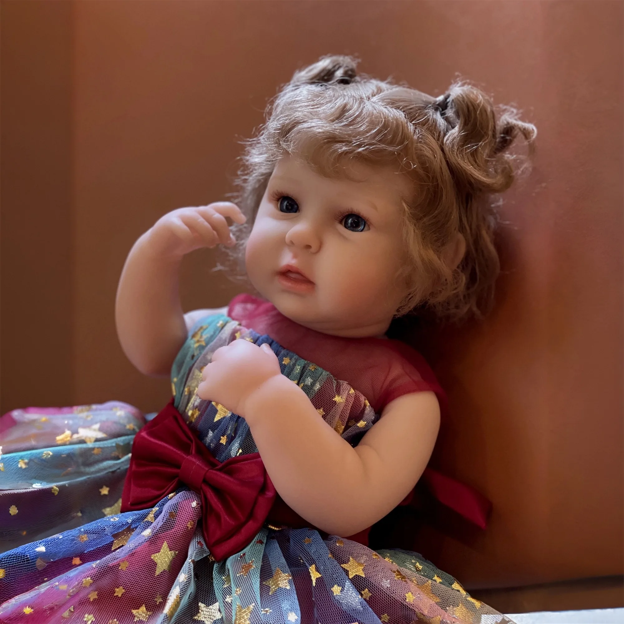 1 Pc 18.9 インチフルボディソフトビニールベベリボーン人形女の子手作り 3D 塗装新生児人形子供の誕生日プレゼント