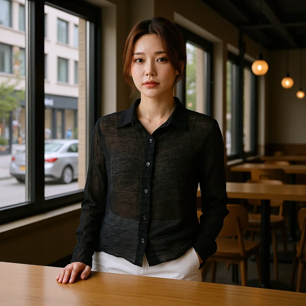 

Miyake Folds 2026 Spring and Summer Hundred Models Pleated Blouse Retro Single-breasted Long-sleeved Sunscreen Shirt Women's