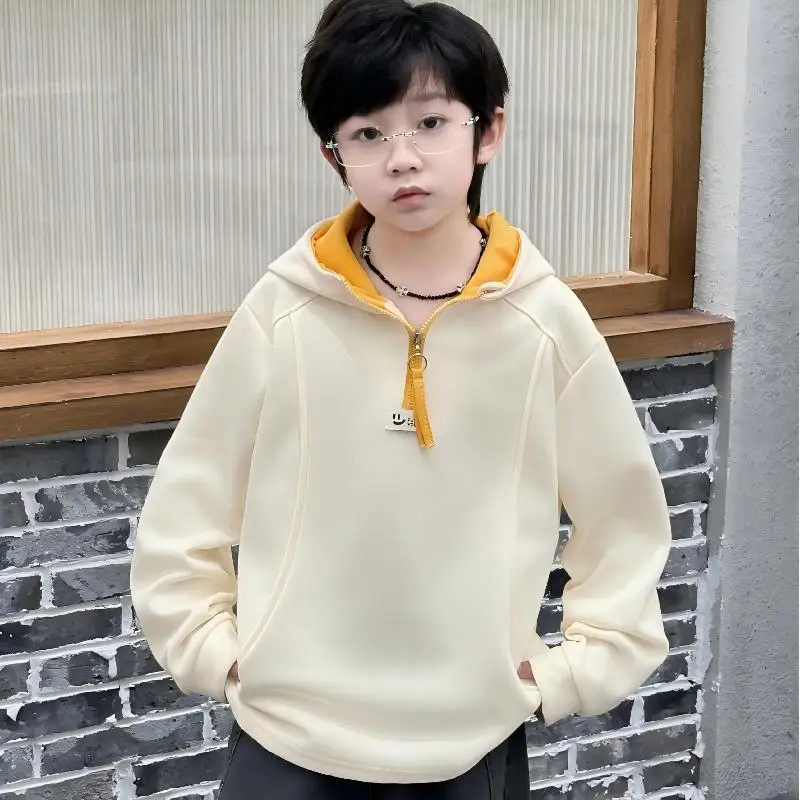 Spring Boys Zip Up Hoodie Long Sleeve Casual Pullover Fashion Outerwear Kids Tops