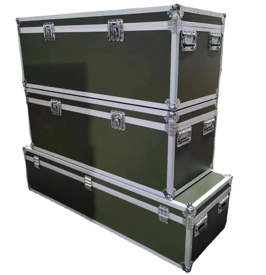 Customized Durable Tool Case Large Aluminum Flight Case ,Green Display Case, Land Transport Aluminum Box