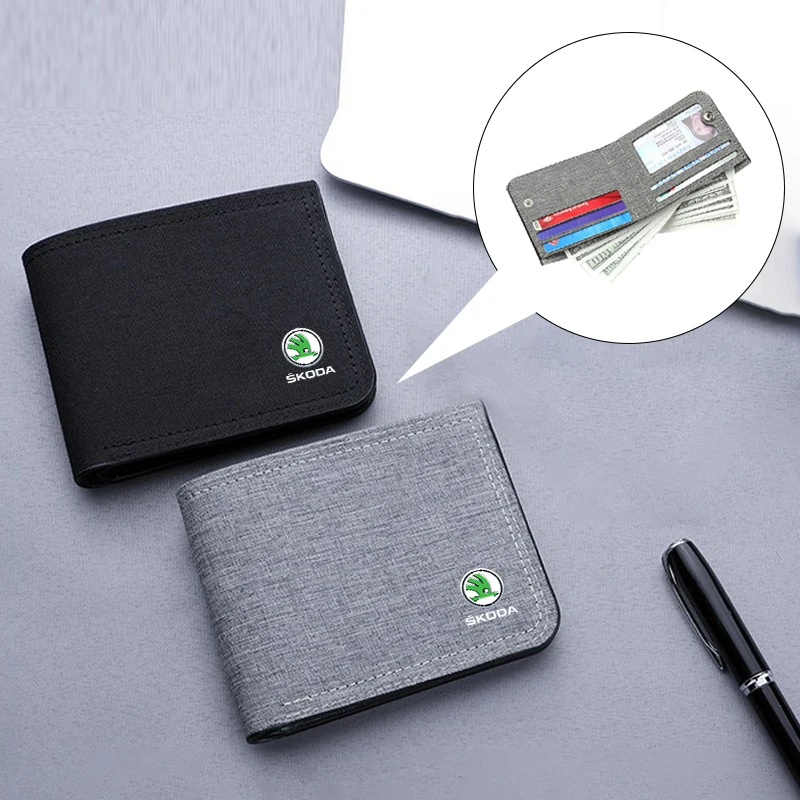 

Car Thin Canvas Wallets Card Documents Portable Storage Pocket For Skoda Octavia Rapid Fabia Superb Kodiaq Scala Karoq Kamiq