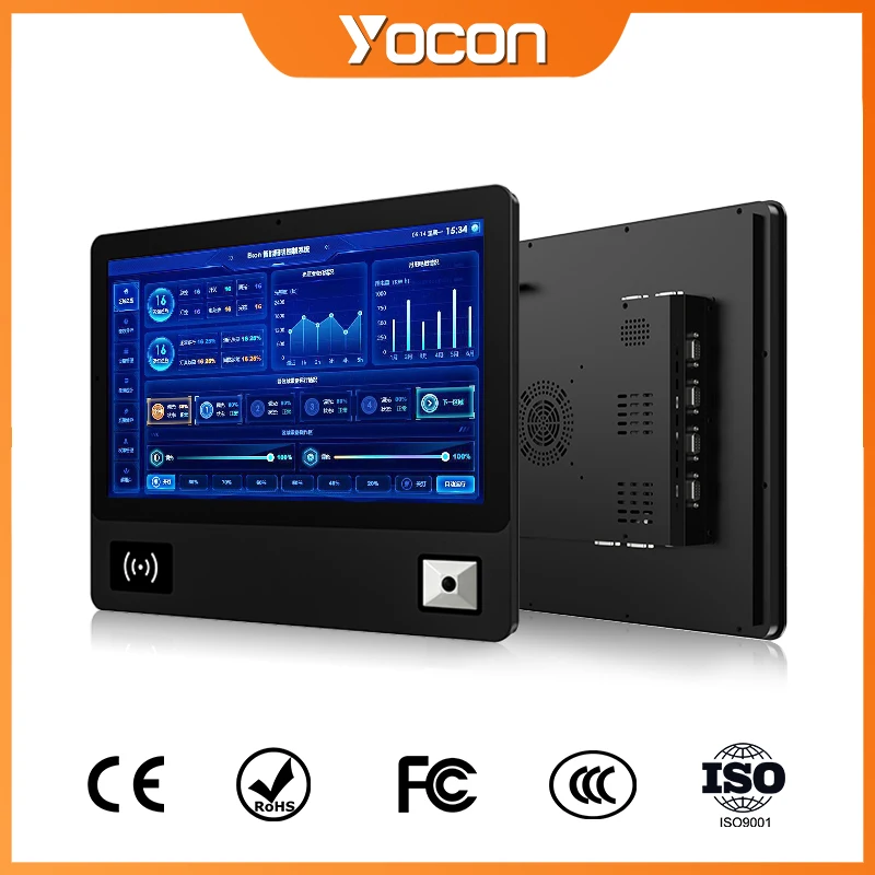 15 Inch Embedded Industrial Panel PC Capacitive Touch Computer QR Code Scanner Barcode Reader RS232 LAN Windows Touch Computer
