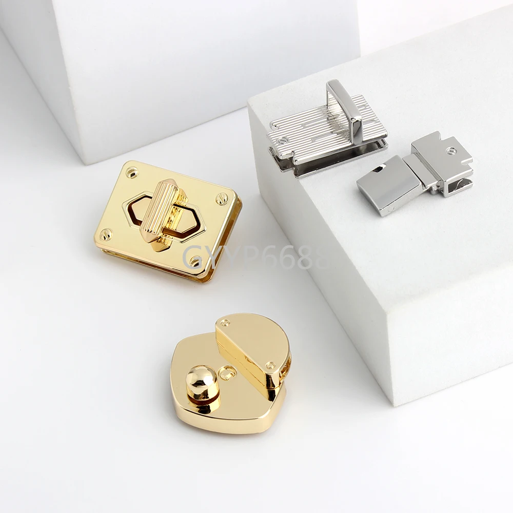 2/5/20Sets Gold/Silver Metal Clasp Twist Lock For DIY Women Handbag Shoulder Bags Purse Luggage Push Locks Buckles Accessories