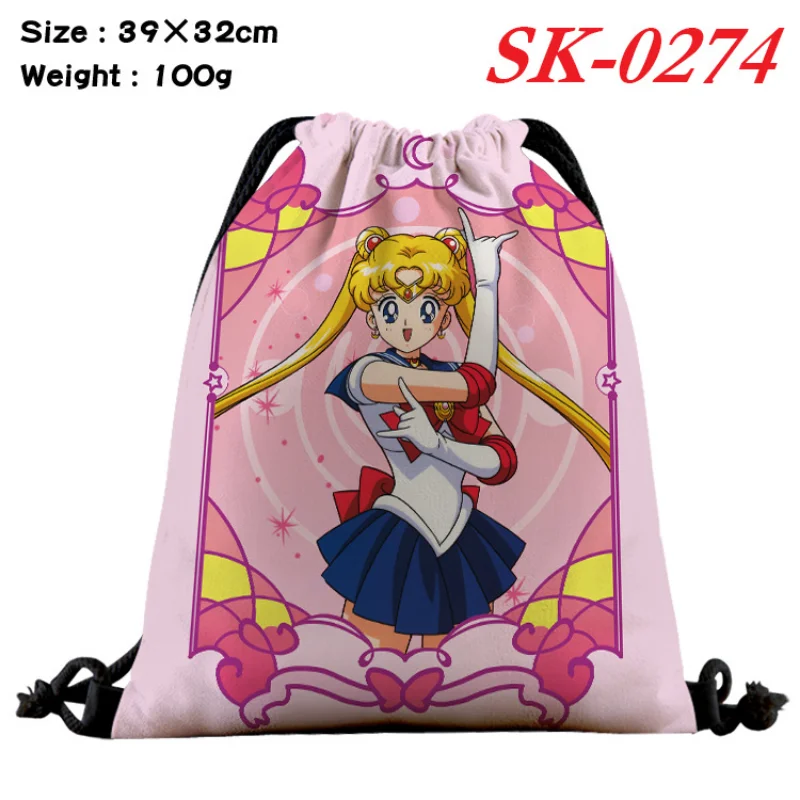 Anime Sailor Moon zaino donna borse con coulisse borsa a tracolla in tela per ragazze da viaggio zaino borse portaoggetti porta scarpe regalo