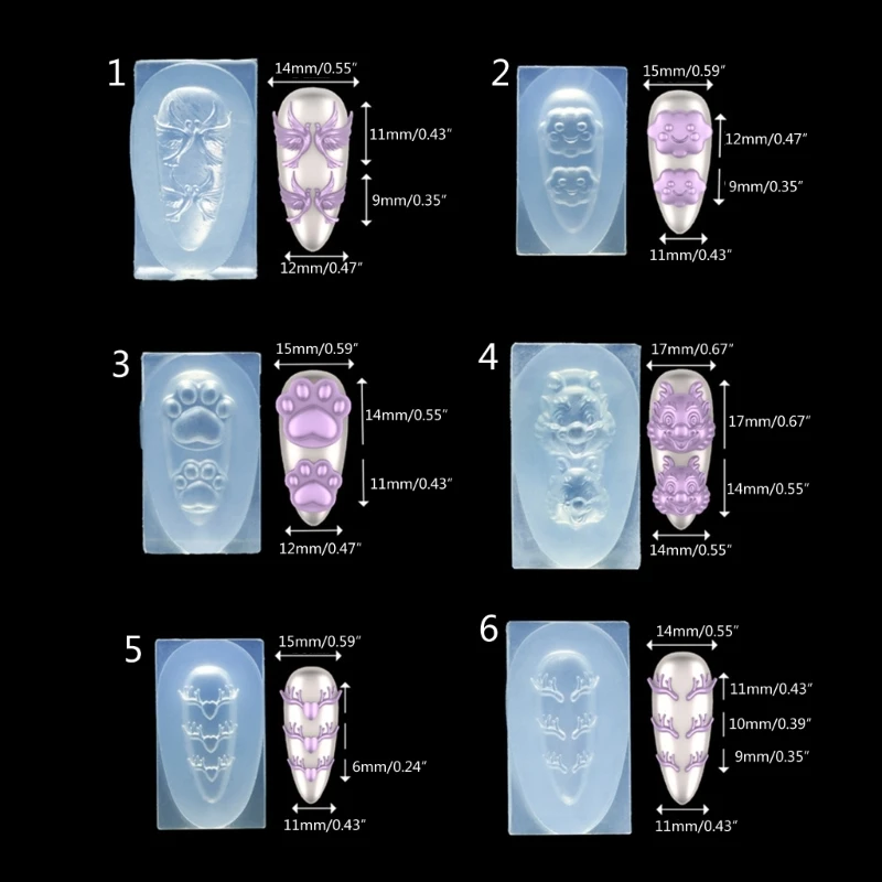 花動物雲枝角テンプレート樹脂金型シリコーンネイル彫刻モールドネイルデコレーション彫刻テンプレート樹脂ドロップシップ