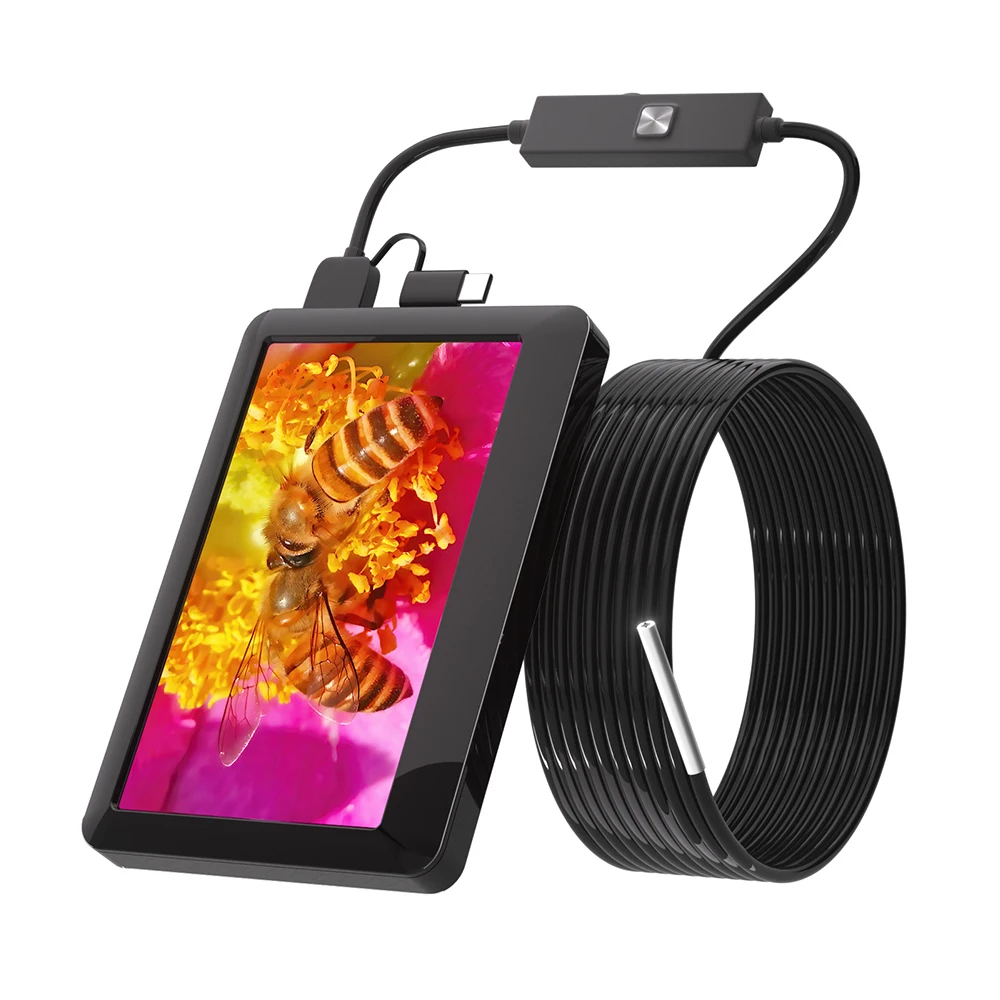 

Dearsee 3,9 мм камера эодоскоп для осмотра автомобиля видеокамера 4,3-дюймовый экран полужесткий 10 м 1080P промышленный эндоскоп