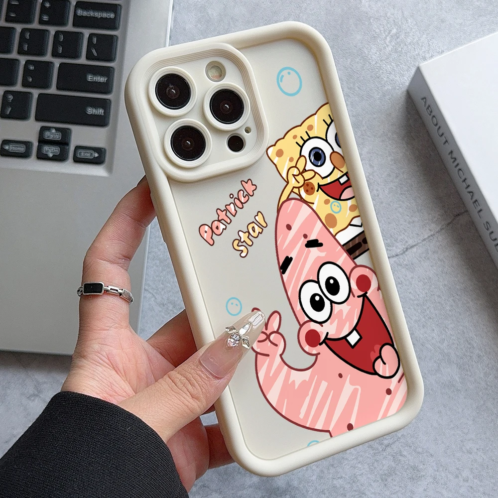 S-SquarePants SpongeBobs Phone Case for Samsung Galaxy A73 A71 A55 A54 A53 A52 A51 A34 A33 A32 A23 A14 A13 A12 4G 5G Soft Cover