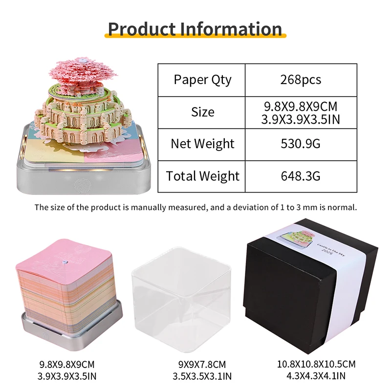Presente de Natal: calendário de peça de tempo 2026 com luz LED e bloco de notas de arte 3D, estilo rasgo.