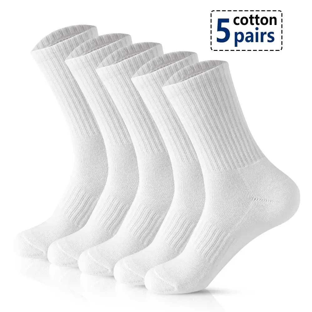 

5 Pairs/Lot Men Socks Cotton Breathable Long Business Harajuku Socks Solid Gentleman Sox Sokken Outdoor Sports Socks Size 39-45