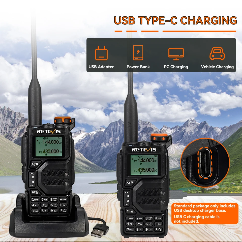 Imagem -06 - Retevis Ra79 Banda de Aviação Walkie Talkie am fm Airband Rádio em Dois Sentidos Usb c Carga Rádio Presunto Quansheng Uvk5 Uvk5 Walkie-talkie