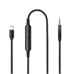 마이크 제어 기능이 있는 QC25/QC35/QC35II 헤드폰 와이어용 USB C 2.5mm 수 케이블