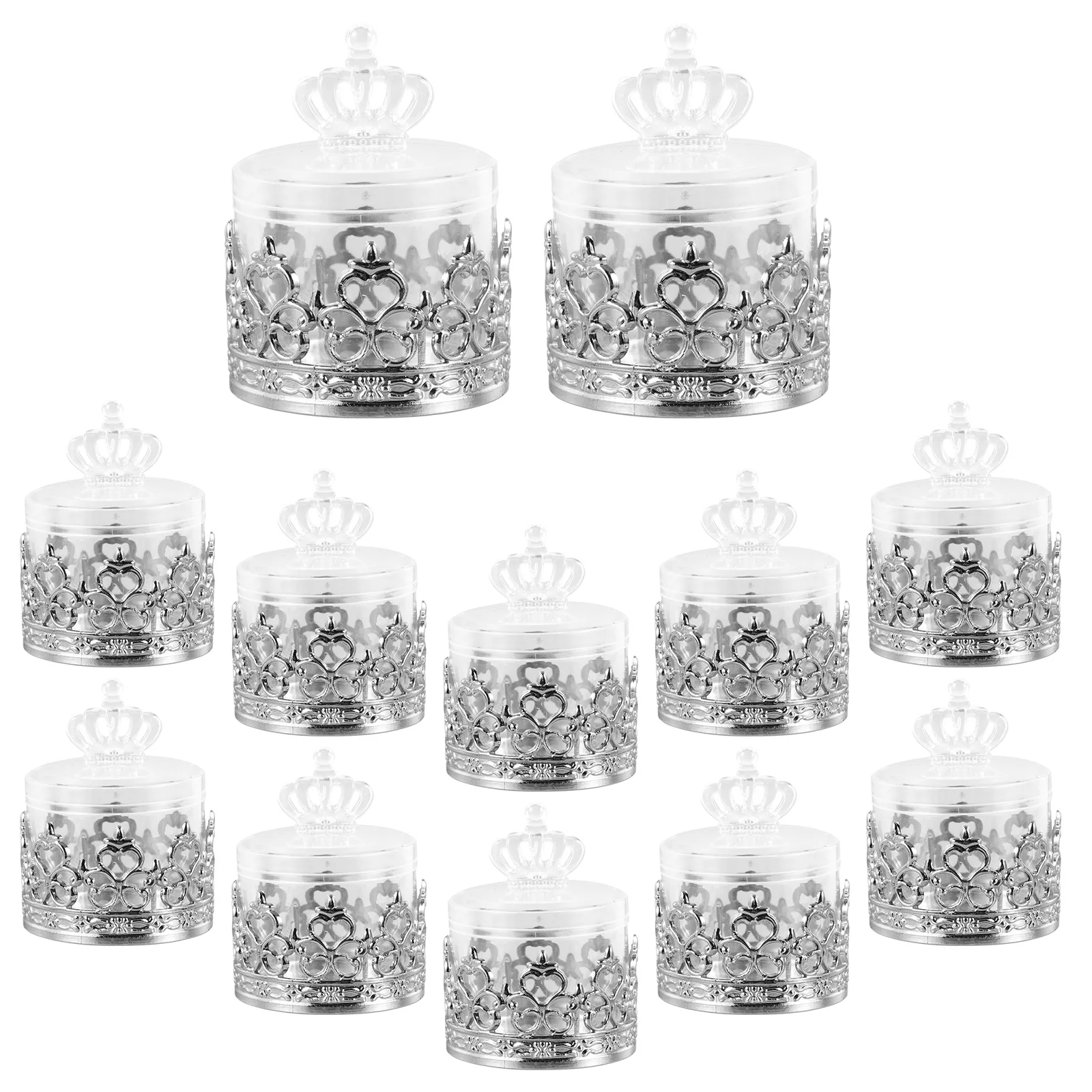 

12Pcs Wedding Candy Box European Style Cute Plastic Candy Boxes for Party Treats Storage Decorative Favor Containers