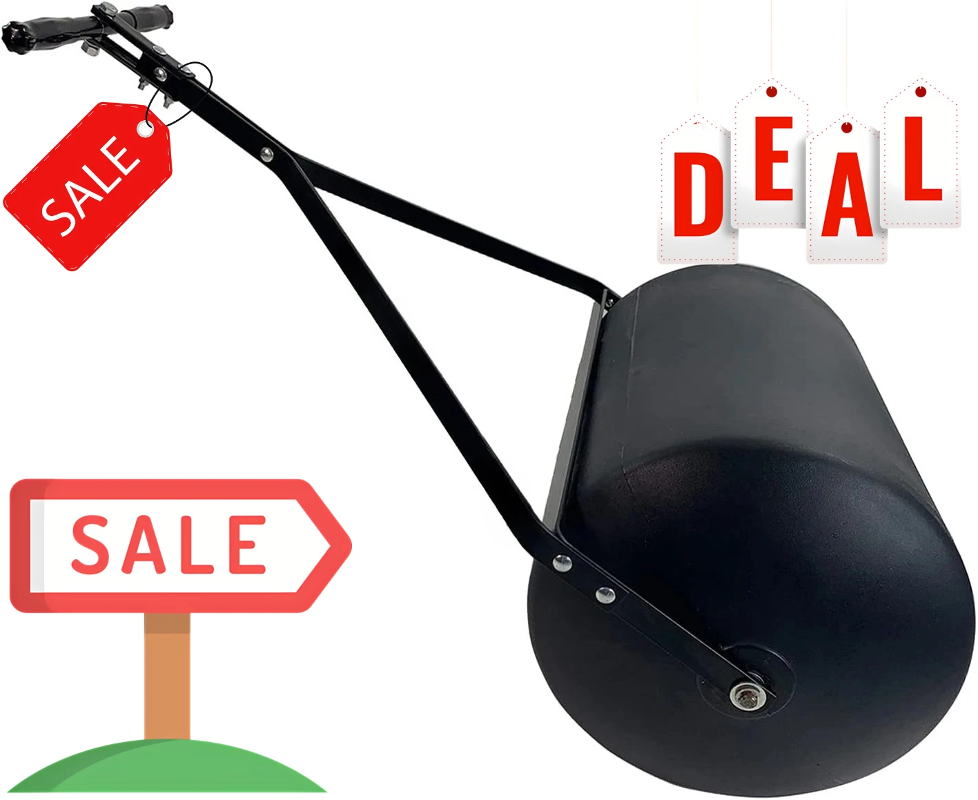 

PRC-241BH-A 270 lb. Combination Push/Tow Poly Lawn Roller with Easy-Turn Tethered Plug, 18 by 24"