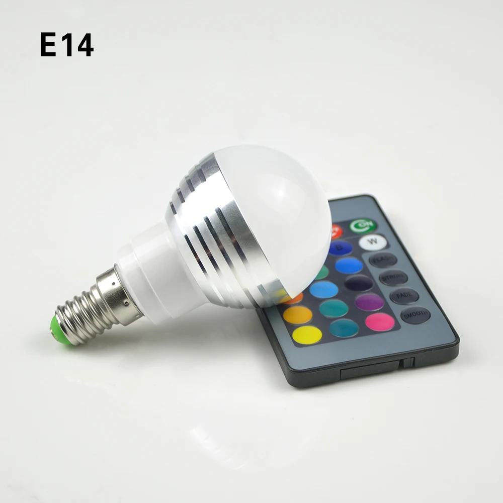 3W LED 16 Color Bulb E27 E14 Smart RGB Magic Night Light Infrared Remote Control Dimmable Spotlight Bedroom Lighting Fixtures