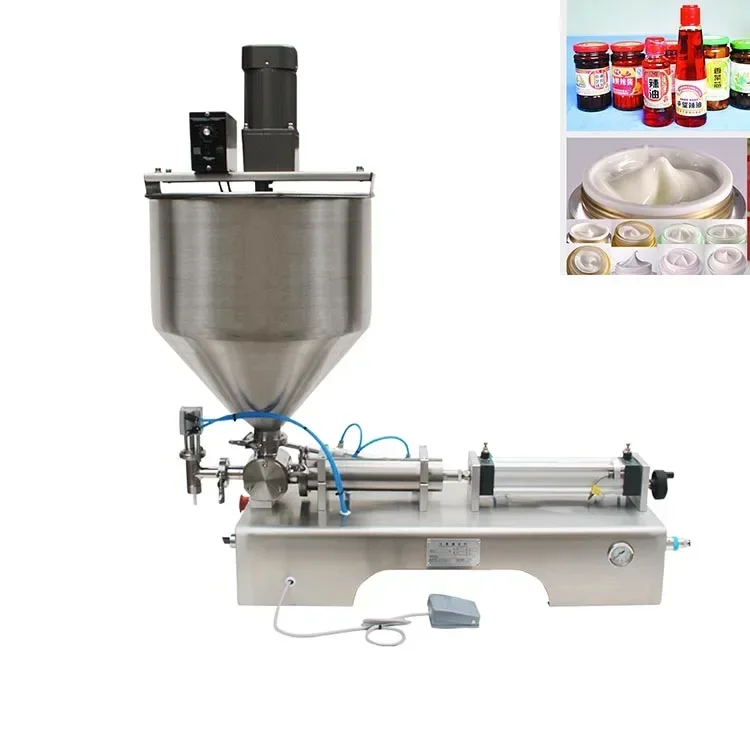

Pneumatic Honey Sesame Peanut Butter Nozzle Viscous Liquid Tomato Paste Cream Paste Bottle Filling Machine