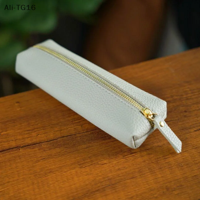 (YY) 1 قطعة حقيبة النظارات الجلدية الناعمة المحمولة مخزن للمكياج حقيبة المحافظ حقيبة أدوات مكتبية السفر سستة حقيبة لمستحضرات التجميل نظارات الشمس #4