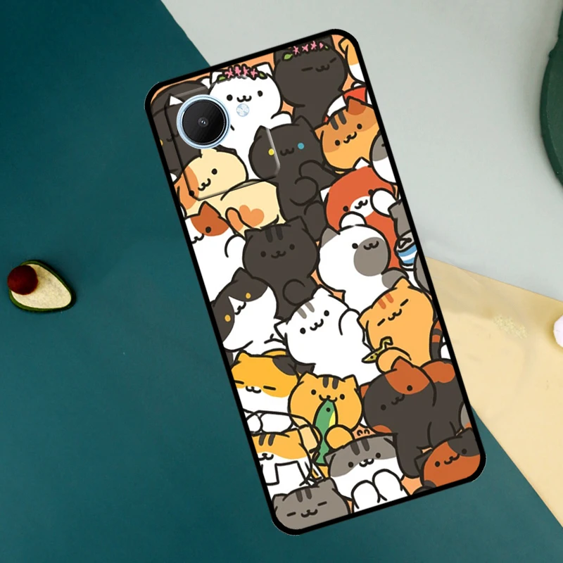 Neko Atsume For Realme C30 C31 C33 C35 C53 C55 C11 C15 C25s C21Y GT Neo 5 3T 2T 9 10 11 Pro Plus Case