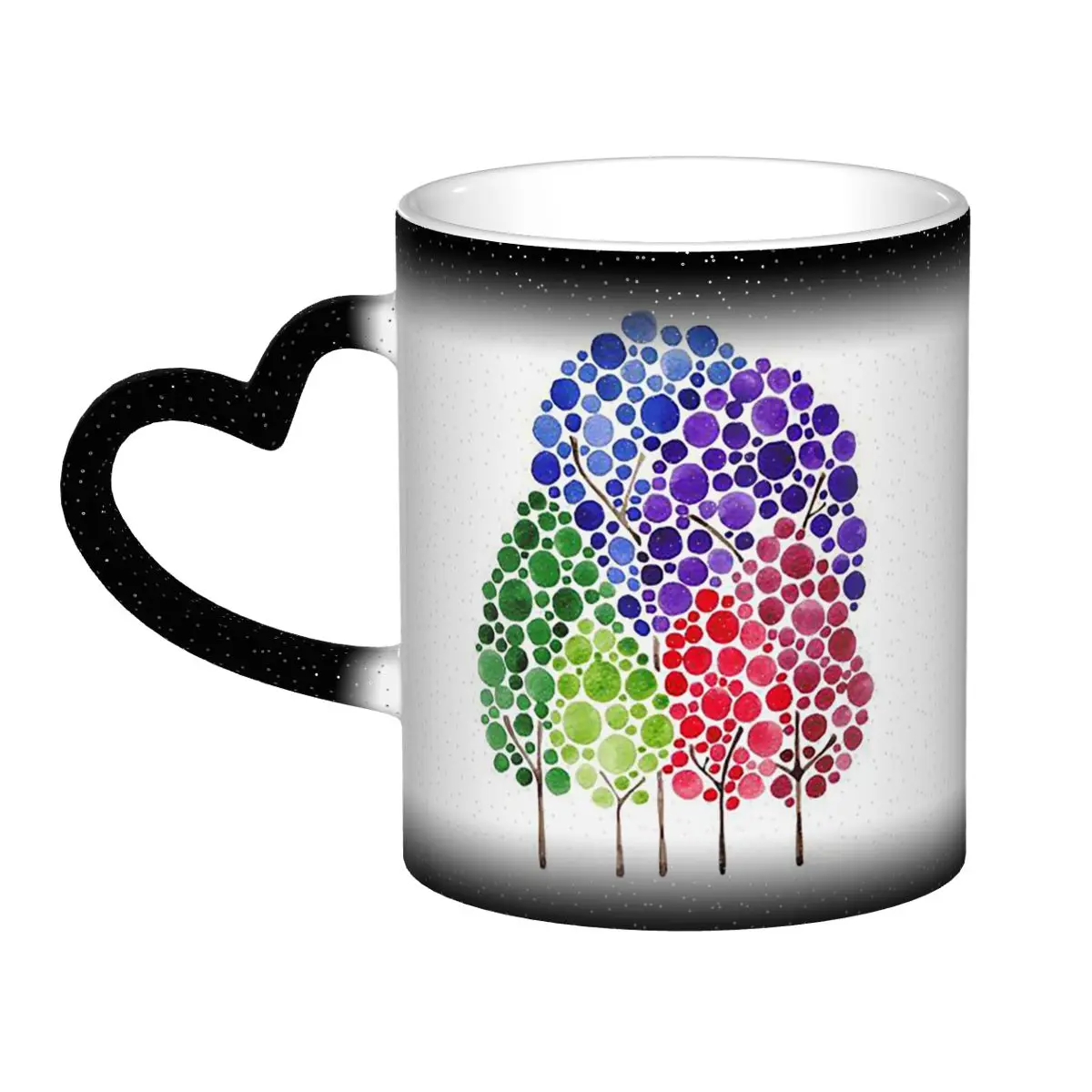 

Watercolor Tree Artwork Circle Mug Funny Ceramic Coffee Cups Tea Mugs Milk Cup Drinkware Gift for Woman Man
