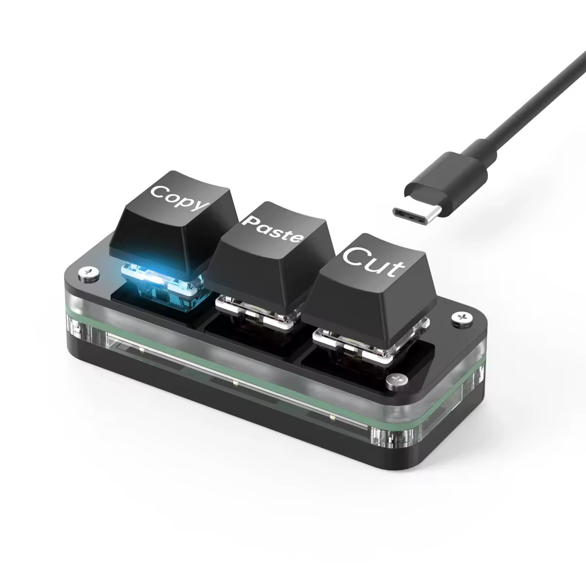 カスタマイズされたUSB-Cキーボード、ミニコピーペースト、2、3、6キーノブ、LED rgbライト、機械式ホットスワップ、プログラム可能なマクロキーボード