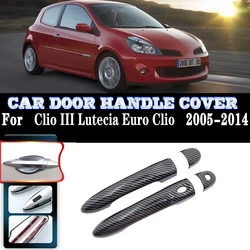 For Renault Clio III Lutecia Euro Clio 2005~2014 Door Handle Covers Rustproof Stickers Trim Styling Catch Gadget Car Accessories
