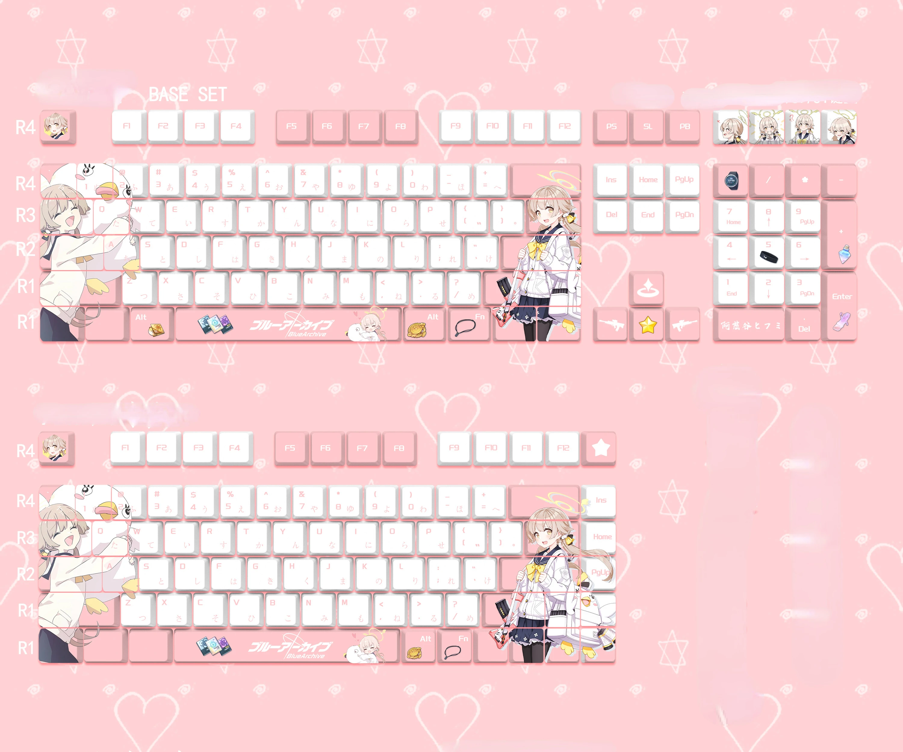 Imagem -02 - Teclado Mecânico do Jogo Keycaps 108 Teclas por Conjunto Arquivo Azul Misono Mika Bonito Menina Sexy Pbt mx Switch Personalizado