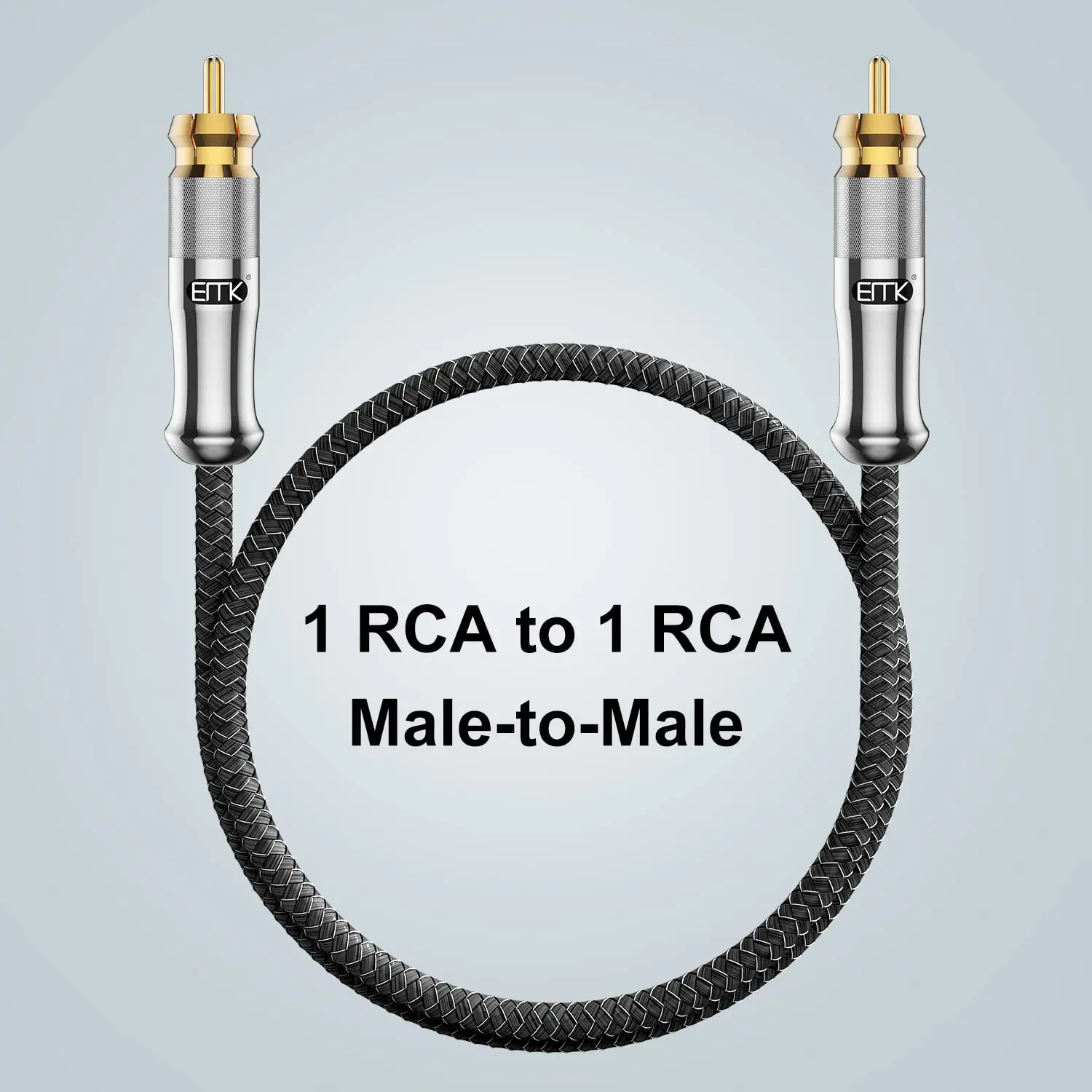 EMK Subwoofer Cable Digital Coaxial Audio Cable RCA Cable Rca to Rca Male to Male Coaxial Cable for Speaker Soundbar TV DVD