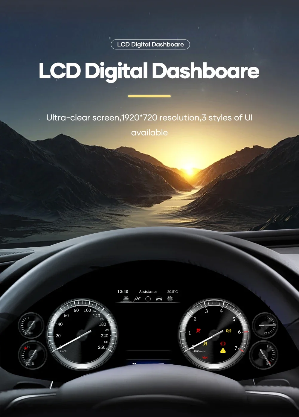 

12.3 Inch LCD Digital Cluster Dashboard Crystal Panel Speedometer Instrument For Lexus LX 570 LX470 LX460 LX570 J200 2007-2015