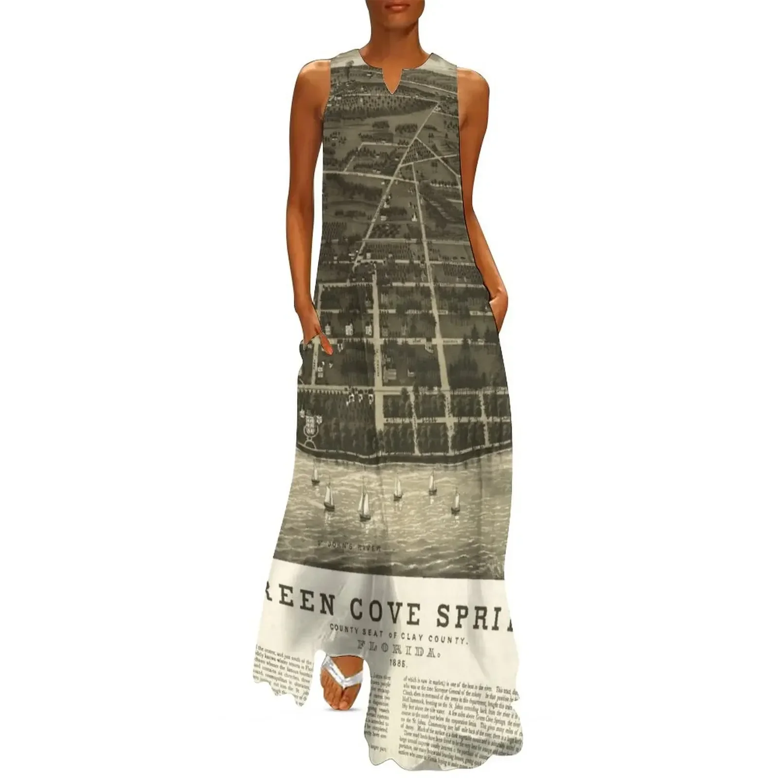 

Aerial View of Green Cove Springs, Florida (1885) Long Dress Clothing female Dress