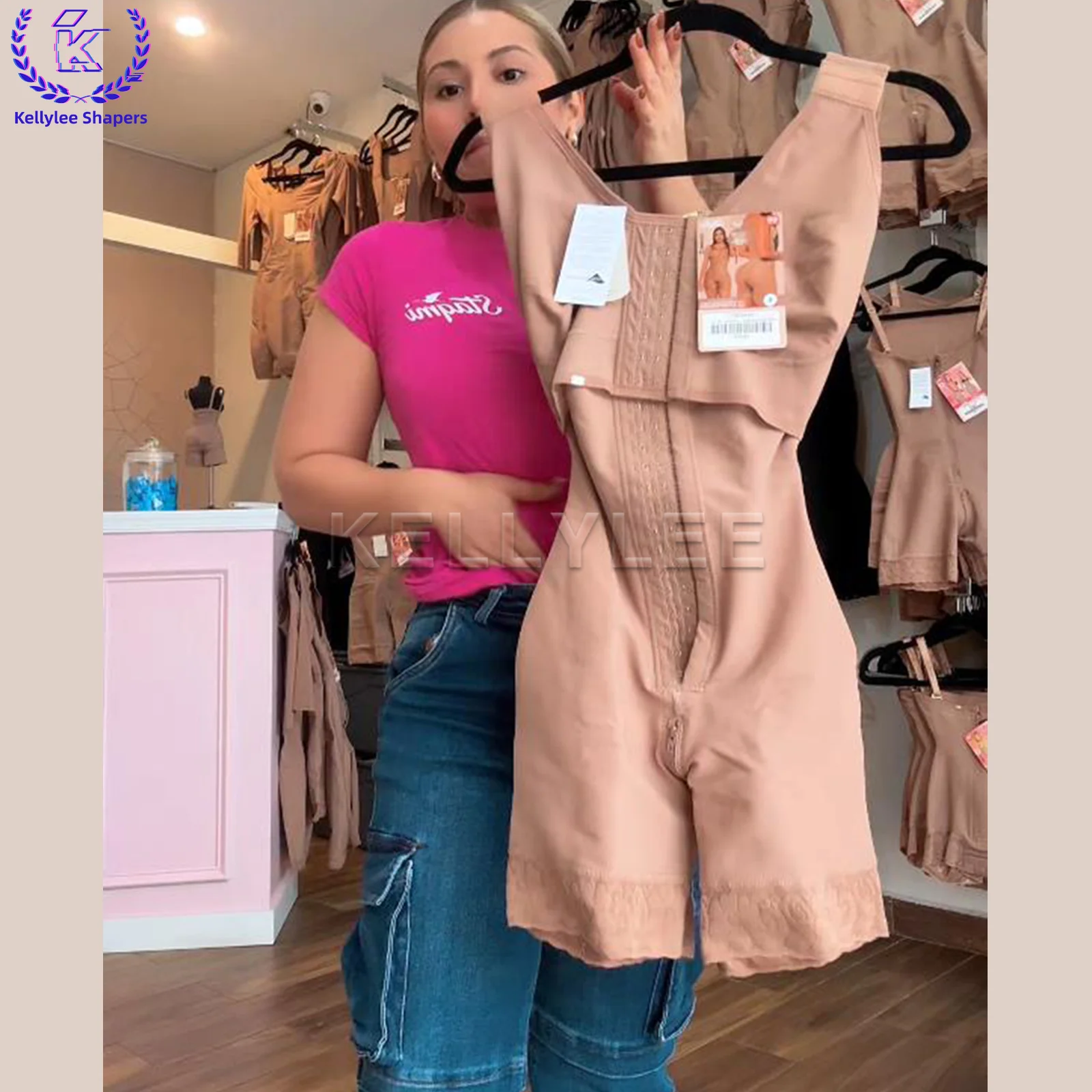 

Colombian Girdles Small Wasit Big Hip For BBL Post Surgery Wide Strip Tummy Control Shapewear Slimming Fajas Shaping Jumpsuit