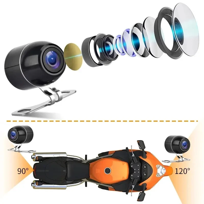2 Inch Front & Rear Camera Video Recorder DVR Black Night Vision Box 1080P Waterproof Motorcycle Camera DVR Motorcycle Dashcam image 5