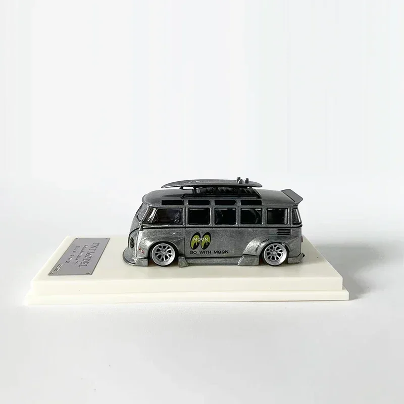 Tnt 1:64 spielzeug modell auto t1 bus rwb breite körper legierung druckguss fahrzeug roh silber beschichtung-mooneyes