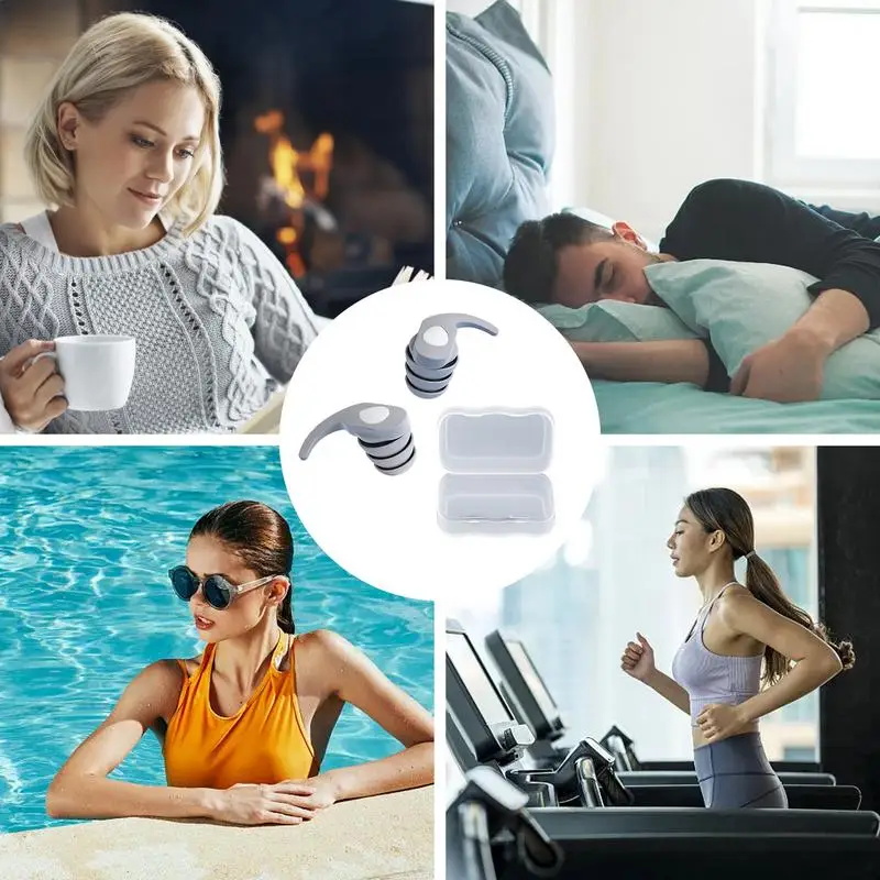 Noise Canceling Earplugs Soft Noise Cancelling Silicone Gel Earplugs Musicians Ear Plugs With Case 25Db Noise Reducing For