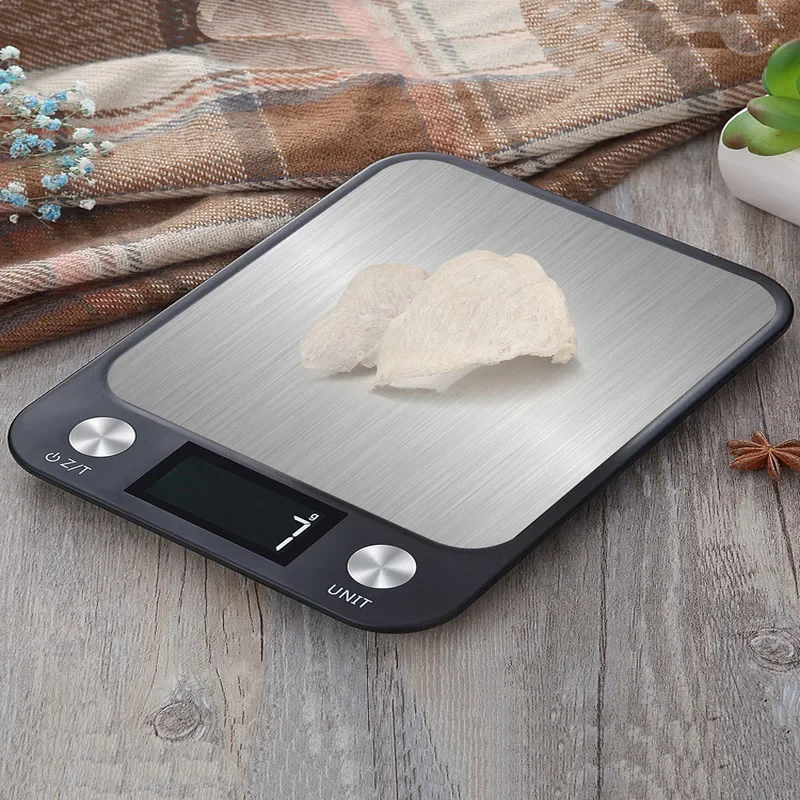 Kitchen Scale 15Kg/1g Weighing Food and Coffee Balance Smart Electronic Digital Scales Stainless Steel for Cooking and